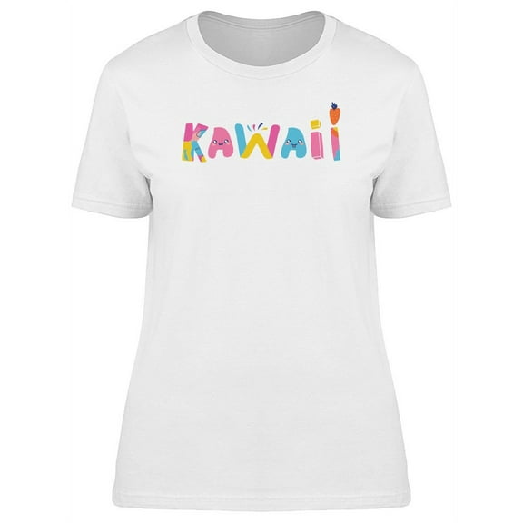 Kawaii Cute Colorful Doodle T-Shirt Women -Image by Shutterstock, Female Medium