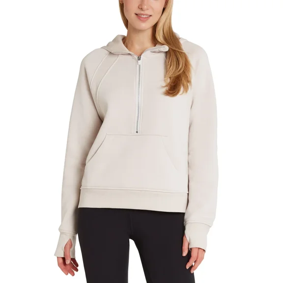 Danskin Women's Half Zip Cozy Hoodie XXL Moonbeam