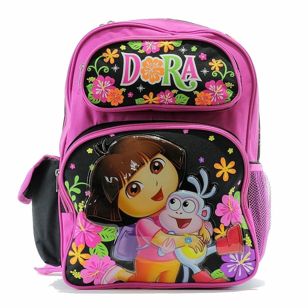 Dora the Explorer Run Large Pink Girls Kids Backpack/School/Book Bag