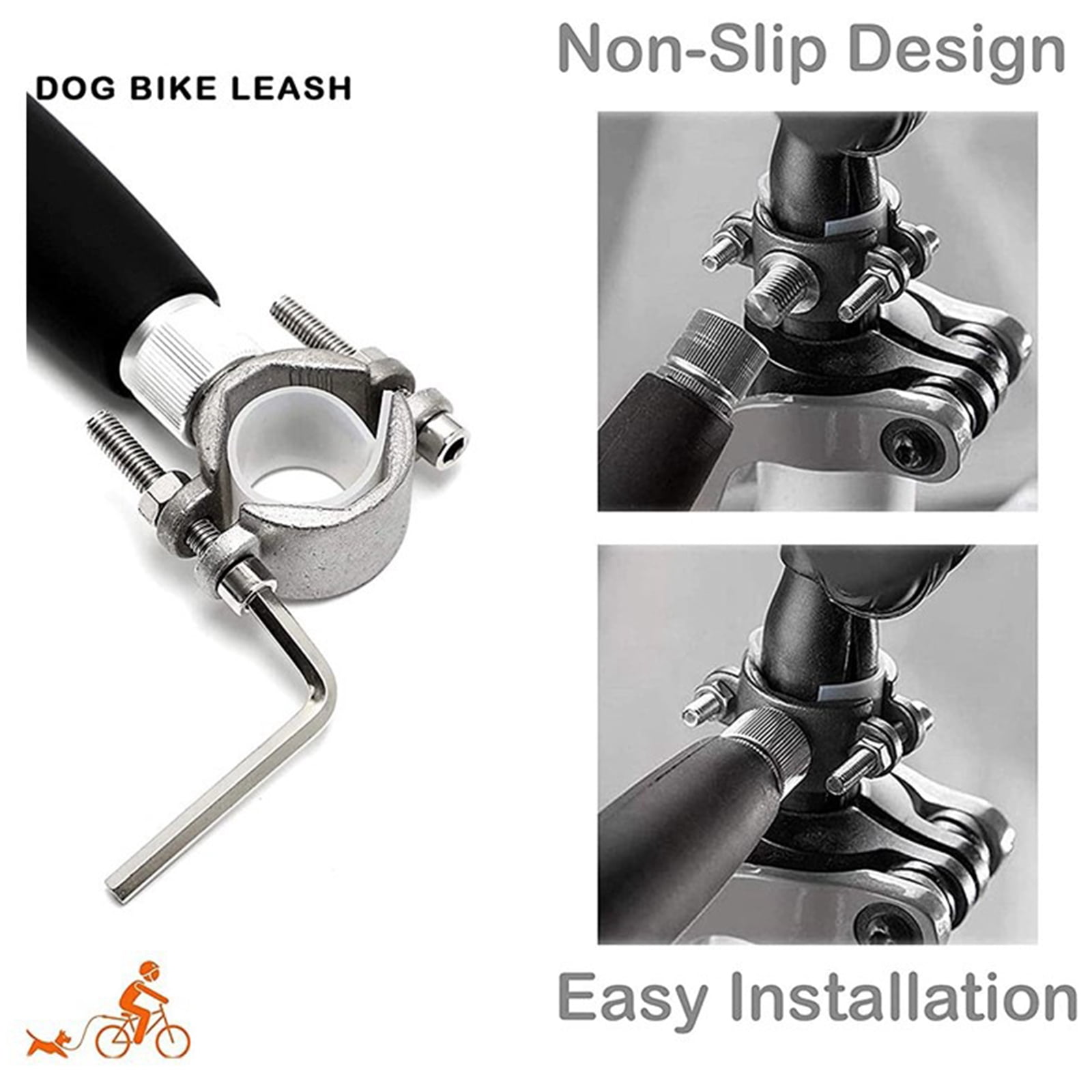 Yammee Dog Bike Leash Easy Installation Removal Hand Free Bicycle Attachment for Outdoor Exercising Cycling Safe with Pets