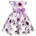 thumbnail image 1 of Vestido de niña con mangas abullonadas y estampado de lazo, disfraz de princesa para fiesta de cumpleaños, 1 of 6
