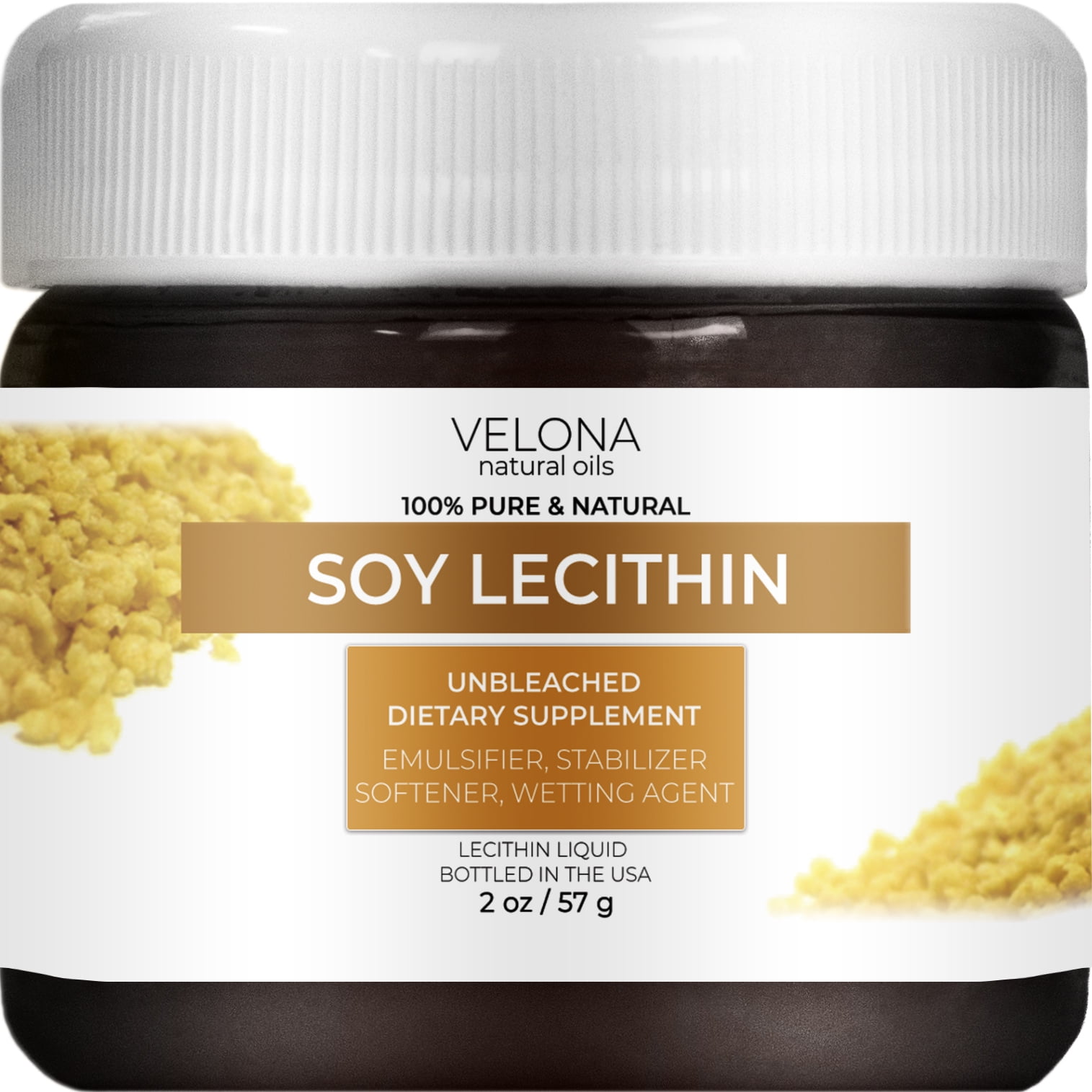 Soy Lecithin by Velona 2 oz Unrefined, Cold Pressed Face, Hair
