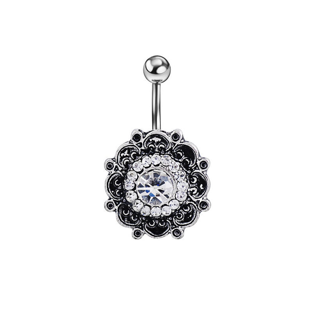Dangle Navel Belly Button Body Piercing Jewelry Bar Unique Floral Retro Cute Hot 
