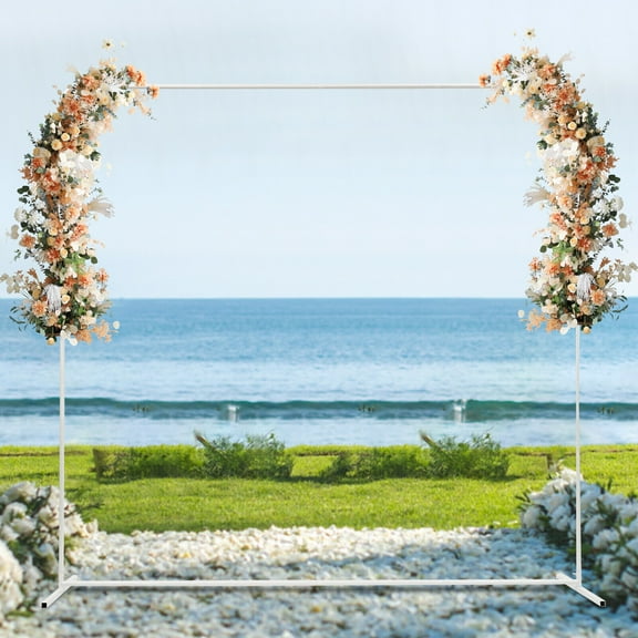 Metal Stand Kit, White Wedding Backdrop Stand,Backdrop Stand for Wedding/Ceremony/Party Decoration 6.56*1.64*6.56ft
