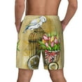 thumbnail image 4 of Fotbe Watercolor Canary Bird Men’s Swim Trunks Quick Dry Swim Shorts Board Shorts with Mesh Lining-Small, 4 of 9
