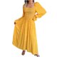 thumbnail image 1 of Vestido largo medio de cintura alta con cuello cuadrado estampado Otoño Invierno para mujer Fridja  yut7218, 1 of 7
