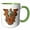 Green/White, variant on 3drose, Steampunk Monogram Initial W, 11oz Two-tone Red Mug