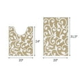 thumbnail image 4 of Sussexhome Toilet Mat Set - 2-Piece Designer Print Bathroom Contour Rugs Combo - Non Slip, Soft Cotton & Absorbent Floor Carpets - Machine Washable - 20x31.5" Large Sink Bathmat, 20x24" Toilet Rug, 4 of 10