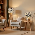 thumbnail image 6 of Lampshades 2 Pack Coastal seagull linen design Indigo blue ecru jute fabric effect 13"x13"x10" Light Shade for Table Lamps Floor Lamps Drum Lamp Shades Lampshade Replacement Easy Assembly, 6 of 8