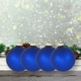 thumbnail image 6 of Glass Christmas Tree Ornaments - 80mm / 3.25" [4 Pieces] Designer Balls from Christmas By Krebs Seamless Hanging Holiday Decor (Velvet Blue), 6 of 6