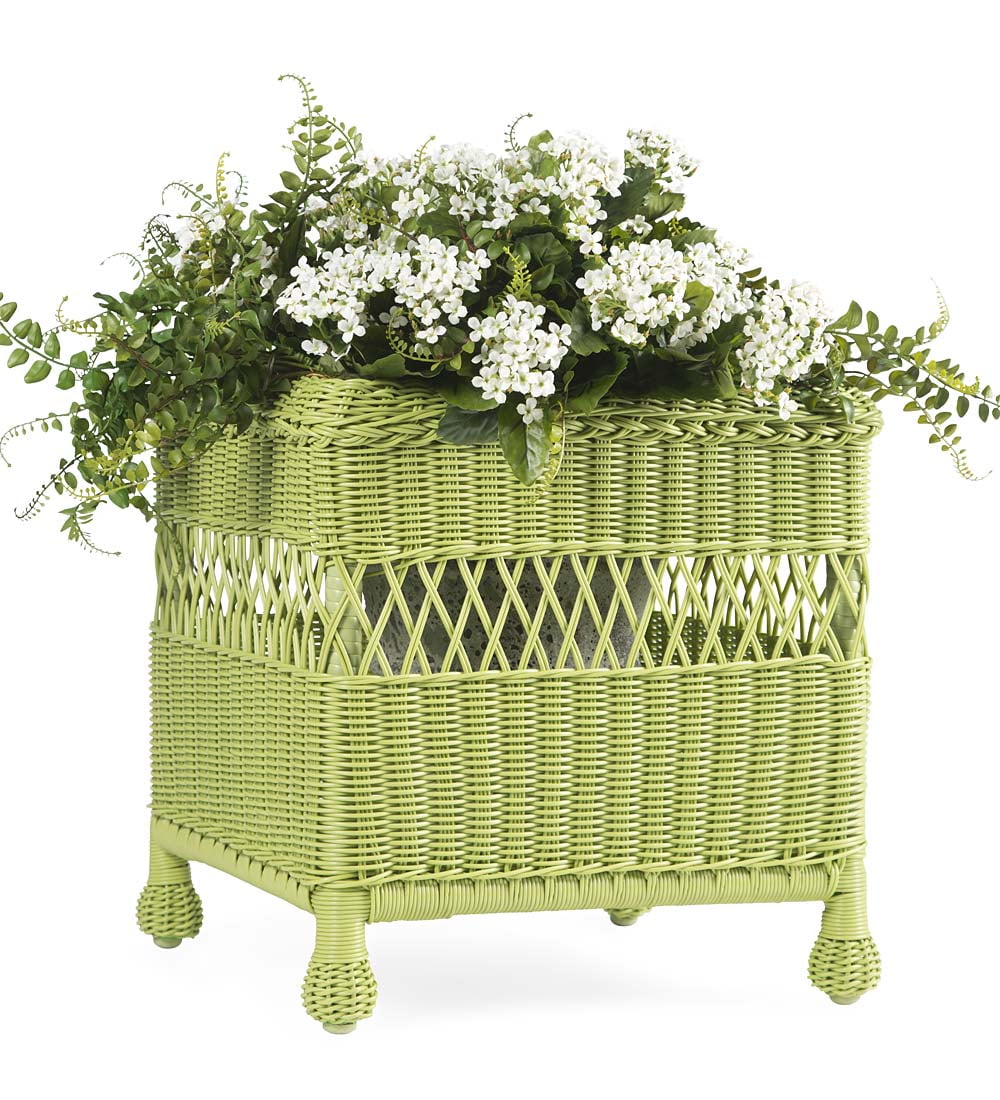 Easy Care Outdoor Wicker Square Planter - Walmart.com