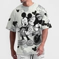 thumbnail image 3 of Camiseta de hombre Disney Mickey Mouse Auriculares Letras de moda Camiseta de manga corta Camiseta de dibujos animados Ropa de cuello redondo Talla grande, 3 of 5