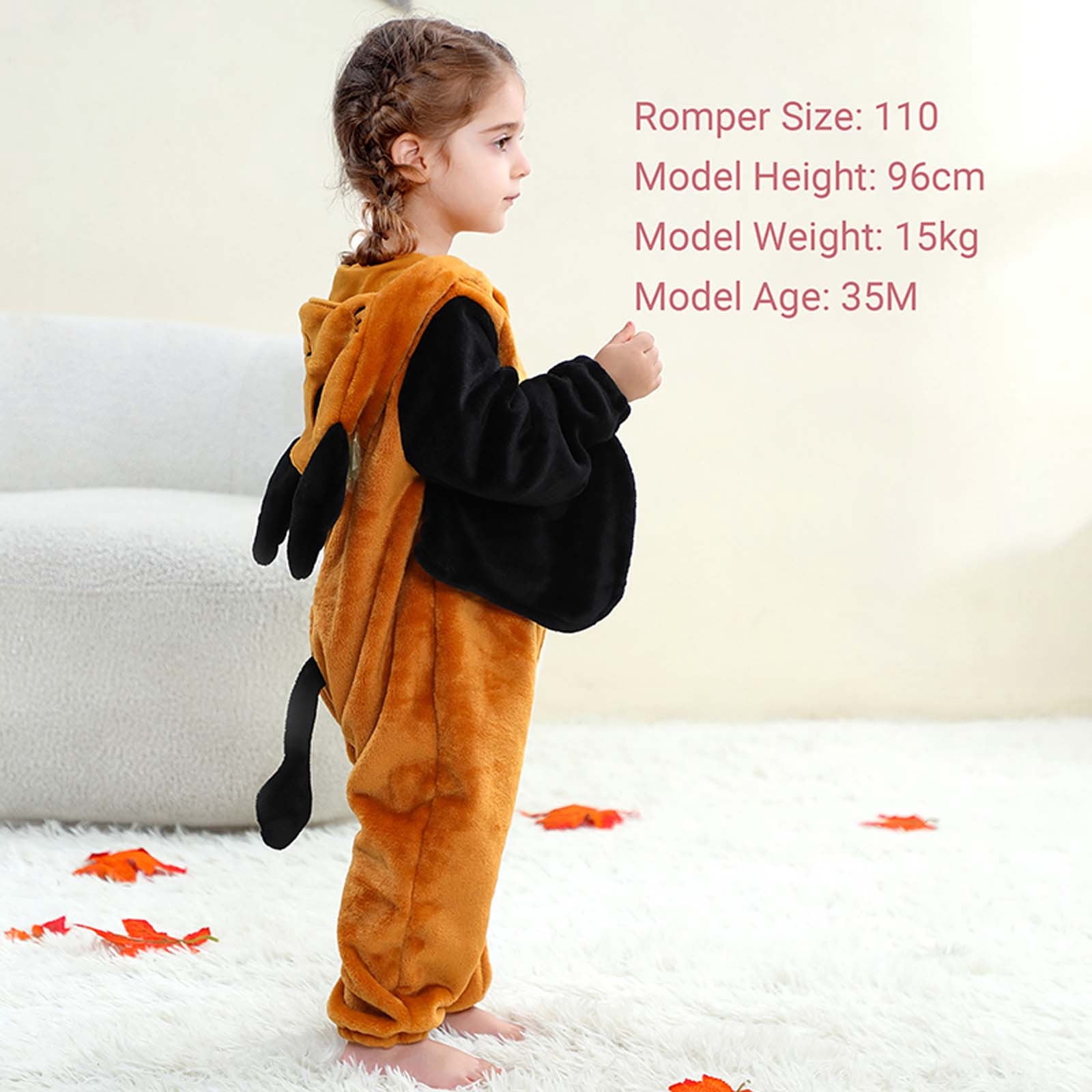Animals Costumes, Animal Onesie, Paiwinds Toddler Boys Girls Cute Cosplay Romper Long Sleeve Hooded Jumpsuit Cute Flannel Clothes, 3 Years