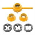 thumbnail image 1 of 6piezas Herramienta para Hacer Roscas PVC, Enhebrador Tubos, Juego Herramientas Plomería, Juego Troqueles Redondos para Tubos con 3 Troqueles 1/2 Pulgada, 3/4pulgadas y 1pulgada NPT, 1 of 7
