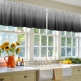thumbnail image 4 of 2 Pack Gray Black Valance for Window Gradient Kitchen Valance Rod Pocket Short Curtain Topper Decorative Window Treatment for Living Room Bedroom 42"x12", 4 of 8