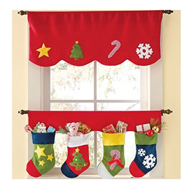 Christmas Curtain Aniwon 2pcs Red Set Christmas Decorative Window   B8052cec B34b 4394 9a65 6e3d39002626 1.6dfca821d04b86a3a4a6e93786228def 