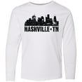 thumbnail image 3 of Inktastic Nashville Skyline Grunge Long Sleeve Youth T-Shirt, 3 of 5