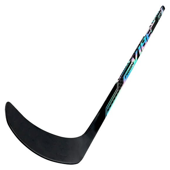 Bâton de hockey sur glace composite VIBE Prism XC2 – Jeunesse 50 po – Courbe droite, point de flexion moyen, flex 20, inclinaison 5 – Design holographique