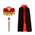 thumbnail image 4 of King Déguisement pour Enfants Accessoires de Déguisement Fantaisie pour Jeu de Rôle Bal Halloween Rouge, 4 of 10
