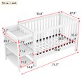 thumbnail image 6 of Convertible Crib Full Size Bed with Changing Table, Daybed and Full-Size Bed, Converts to Toddler Bed, Safe Wooden Nursery Furniture, White, 6 of 8