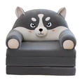 thumbnail image 1 of Sofá cama plegable con forma de animal relleno, sillón cama, sofá perezoso, práctico y portátil, sillón convertible que ahorra espacio para la Perro gris, 1 of 8
