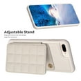 thumbnail image 6 of ELEHOLD for iPhone 7 Plus / 8 Plus Card Holder Back Case with Pockets, Premium PU Leather ID Cash Credit Slots Magnetic Kickstand Flip Folio Slim Hard Protective Cover, beige, 6 of 7