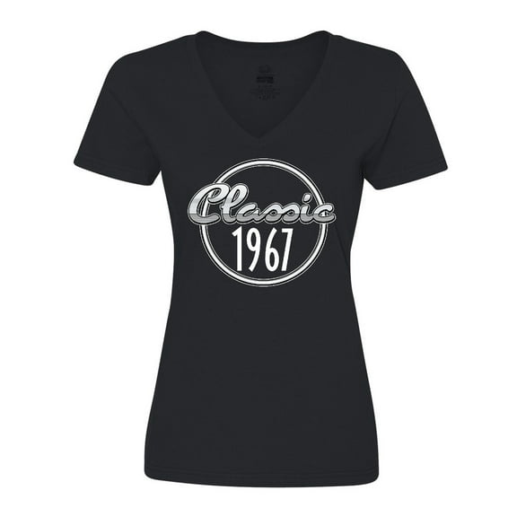 Inktastic Classic 1967 Birth Year Women's V-Neck T-Shirt