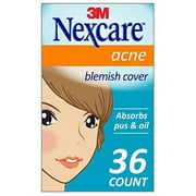 Nexcare Acne Absorbing Cover, Acne Patch, Protective cover for blemishes, Visibly indicates that it is working, 36-count, two sizes