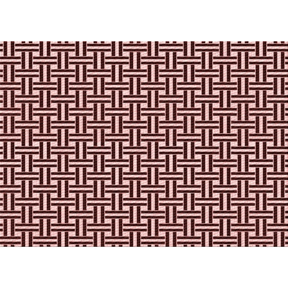 Ahgly Company Machine Washable Indoor Rectangle Transitional Flamingo Pink Area Rugs, 7' x 9'