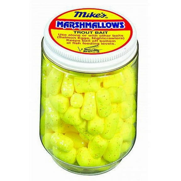 Atlas Mike's Glitter Glo Mallows Trout Dough Bait, Cheese Scented, Yellow