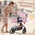 thumbnail image 5 of babyeap Baby Stroller,2 in 1 Lightweight Travel Stroller,Compact Foldable Stroller for Toddler with Reversible,Pink, 5 of 12