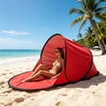 thumbnail image 3 of Pop Up Beach Tent, Red One Person Beach Shade Shelter, Portable Foldable Sun Protection Tent for Camping Picnic Park Travel Outdoor, 3 of 6