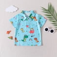 thumbnail image 4 of Glisme Toddler Boys Beach Tees Cartoon Dinosaur Print Short Sleeve Notch Neck Fall Comfortable Boys T-Shirt Size 2-3 Years, 4 of 6