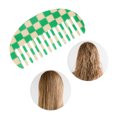 thumbnail image 5 of Unique Bargains 1 Pc Semicircle Retro Checkerboard Hair Comb Green White Acetate Sheet, 5 of 5