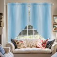 thumbnail image 2 of Blue Gradient Swag Valances for Windows 2 Pack Ombre Swag Kitchen Curtains 45 Inches Long Rod Pocket Short Window Treatment for Kitchen Bathroom 36"x45", 2 of 8