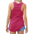thumbnail image 2 of Casual Sleeveless Racerback Tops with Pocket Women's Basic V-Neck Tank Tops, 2 of 3