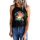 thumbnail image 3 of ABPHQTO Camiseta de tirantes ajustada con estampado de flamencos y bandera americana negra para mujer, 3 of 5
