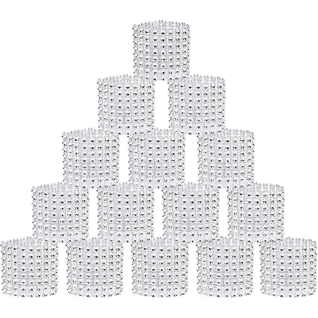 Juego de 20 anillos para servilletas con diamantes de imitación