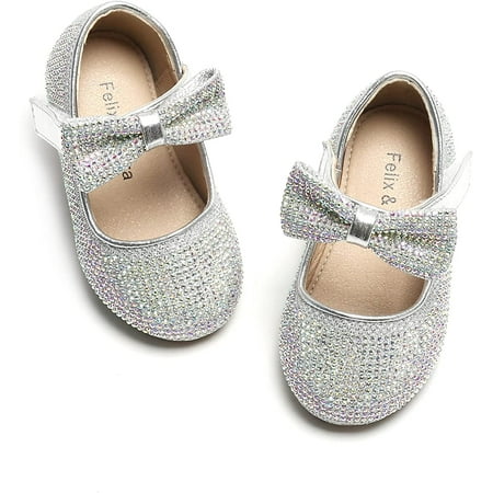 

Toddler Flower Girl Dress Shoes - Girl Ballet Flats Party School Shoes Wedding