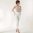thumbnail image 4 of Women's Zip-Up Cropped Athletic Tank Top with Built-In Bra and Contoured Seam Design - X Large, Light Beige, 4 of 6
