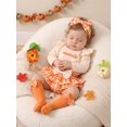 thumbnail image 5 of Loicainy Infant Baby Girl Halloween Outfit 3 6 9 12 18 Months Long Sleeve Romper Skort Headband Stockings Clothes Set, 5 of 9