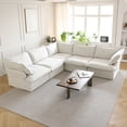 thumbnail image 1 of bokifol Canapé en L, Sofa Sectionnel Modulaire Nuage avec Ottomane de Rangement pour Salon, Blanc, 1 of 11