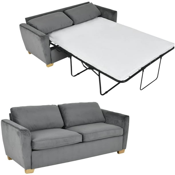 Mjkone Pull Out Sofa Bed, Sleeper Sofa Bed with Memory Foam Mattress, 2