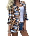 thumbnail image 3 of Túnica A Cuadros Para Mujer Camisas A Cuadros Para Mujer Camisas A Cuadros Para Mujer Camisa A Cuadros Para Mujer Patrón A Cuadros Informal Bolsillo En El Pecho Colores ANGGREK Ropa, 3 of 4