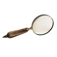 thumbnail image 3 of Brass Handheld Magnifier with 4 inch Premium Brass Framed Magnifying Glass With Brass Striped Crafted Handles | Office Ware Decorative Zooming Lens | For Father/Mother/Thanksgiving/Anniversary (Brown), 3 of 4