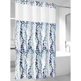 thumbnail image 2 of No Hook Shower Curtain with Snap-in Liner, Blue Weeping Eucalyptus Waterproof Fabric Bathroom Curtains, Spring Summer Farmhouse Leaves Bath Curtains & Mesh Top Window 54"x78", 2 of 9