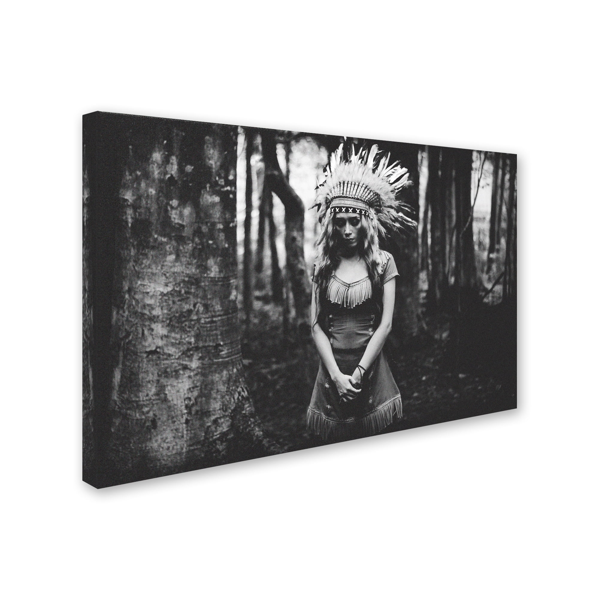 Bagasphotowork 'Black And White Mood In The Forest' Canvas Art