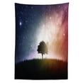 thumbnail image 3 of Ambesonne Space Tablecloth Rectangular Table Cover, Tree in Field with Stars, 60"x90", Magenta and Blue, 3 of 4