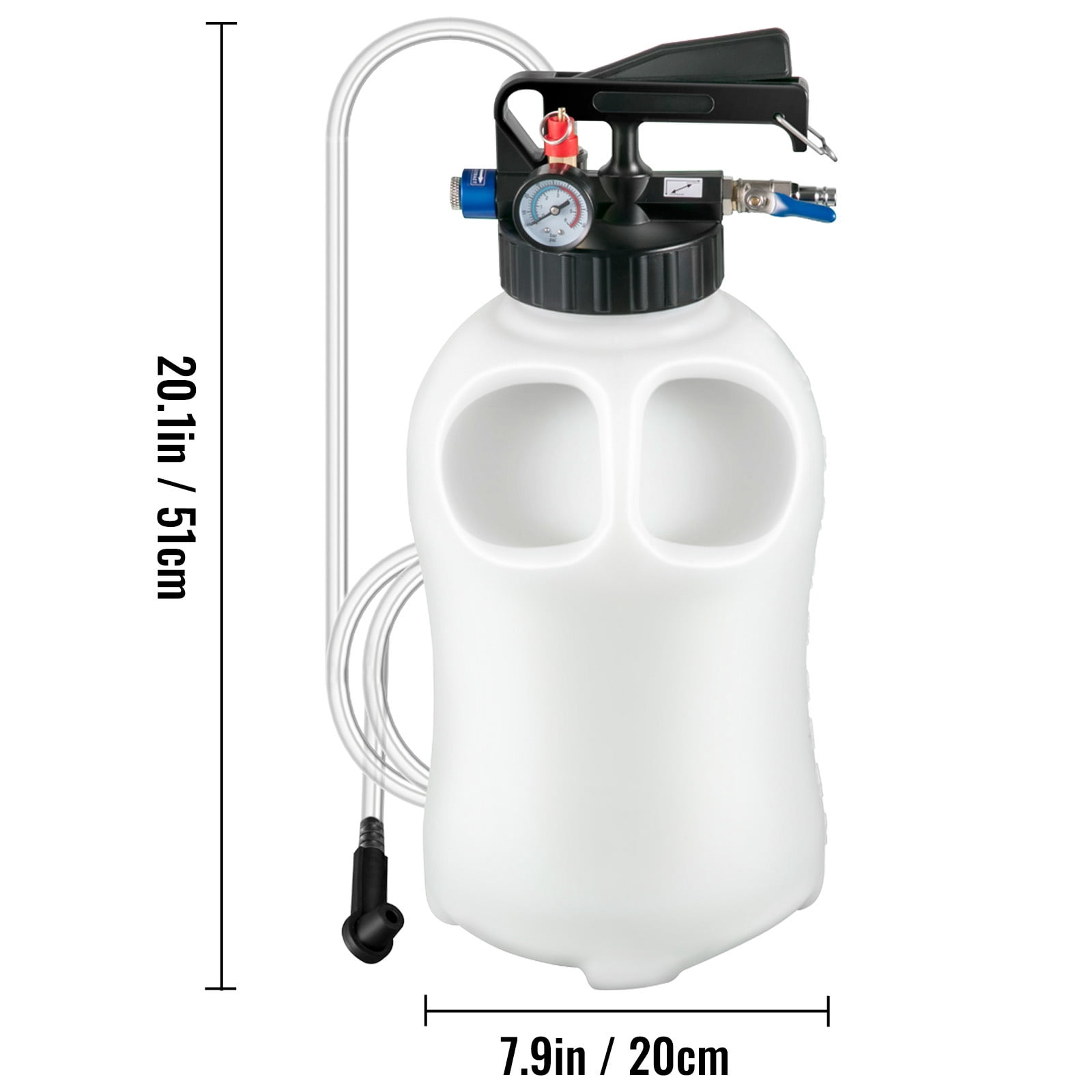 KFFKFF Manual 2-Way ATF Refill Pump, Oil & Liquid Extractor with 10L Capacity, Includes Auto Transmission Fluid Pump Tool Kit & 14 ATF Filler Adapters