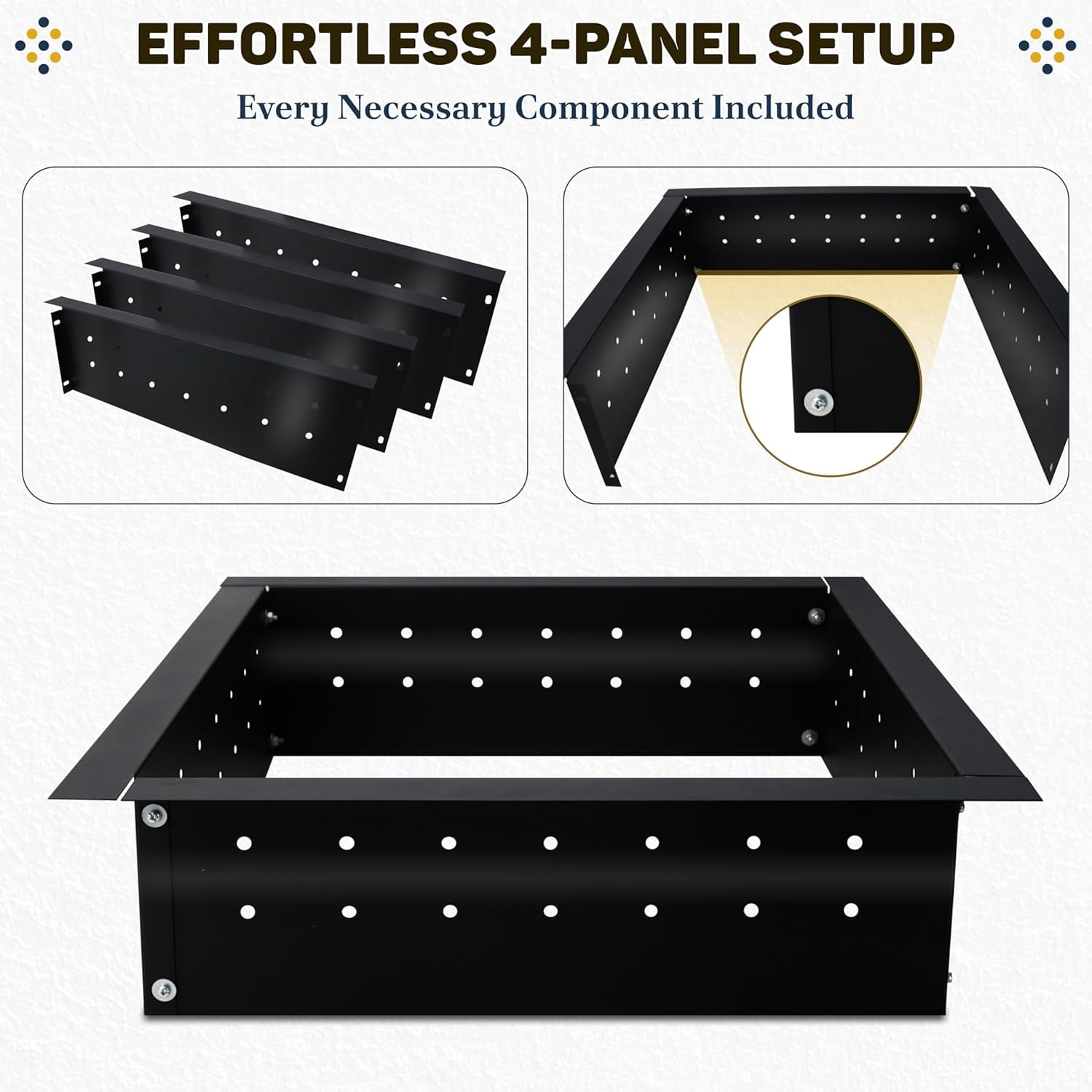 FEBTECH Smokeless Fire Pit Insert - 29 inch OD & 25 inch ID - with Air Vents For Outdoor Garden & Camping Bonfires